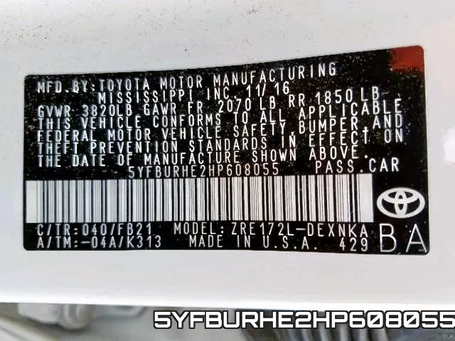 5YFBURHE2HP608055 фото 2