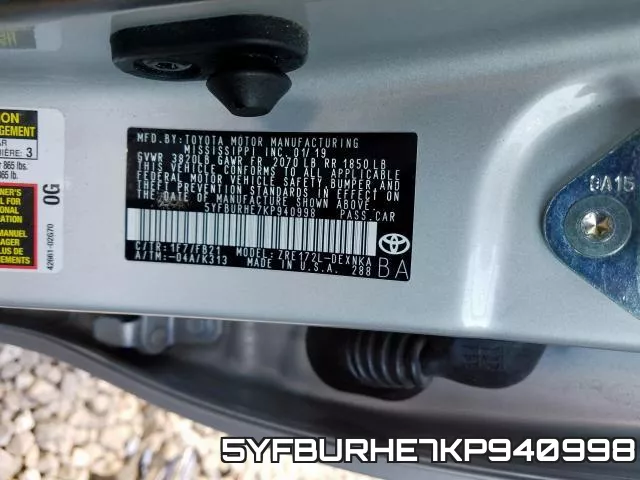 5YFBURHE7KP940998 фото 2