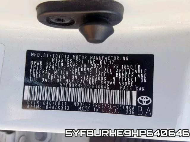 5YFBURHE9HP640646 фото 2