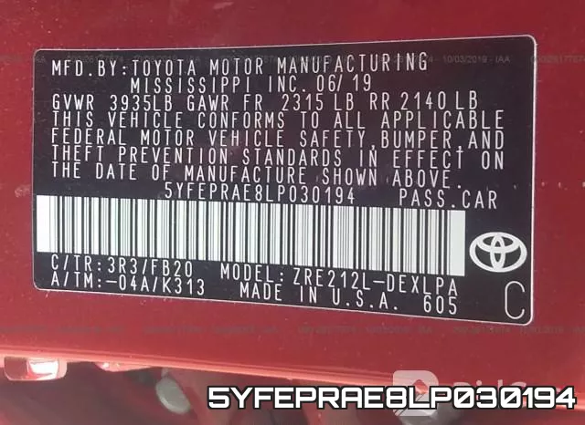 5YFEPRAE8LP030194 фото 10