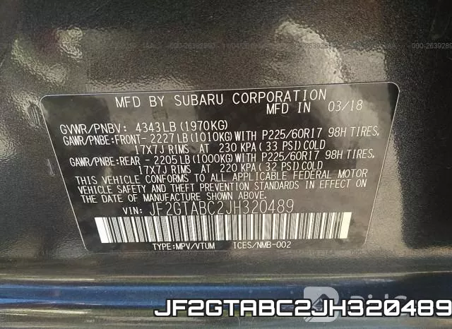 JF2GTABC2JH320489 фото 10