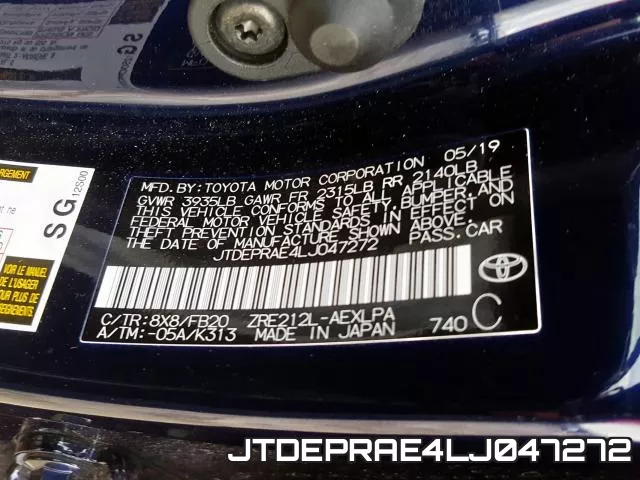 JTDEPRAE4LJ047272 фото 2
