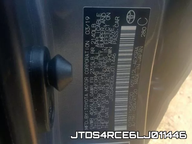 JTDS4RCE6LJ011446 фото 2