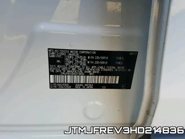 JTMJFREV3HD214836 фото 2
