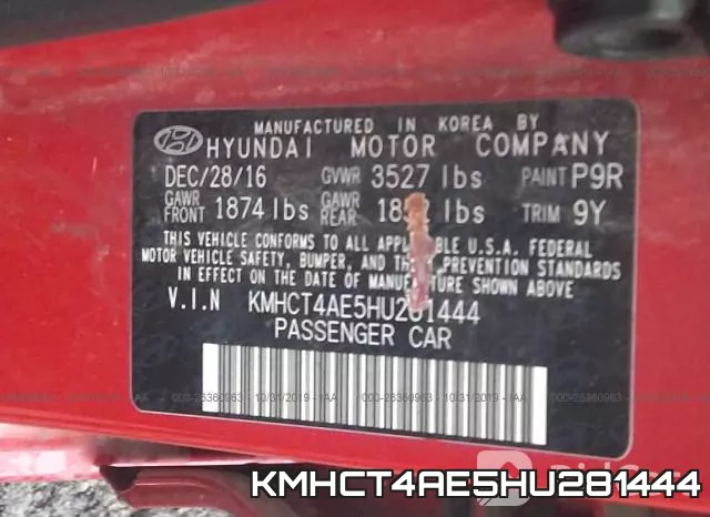 KMHCT4AE5HU281444 фото 10