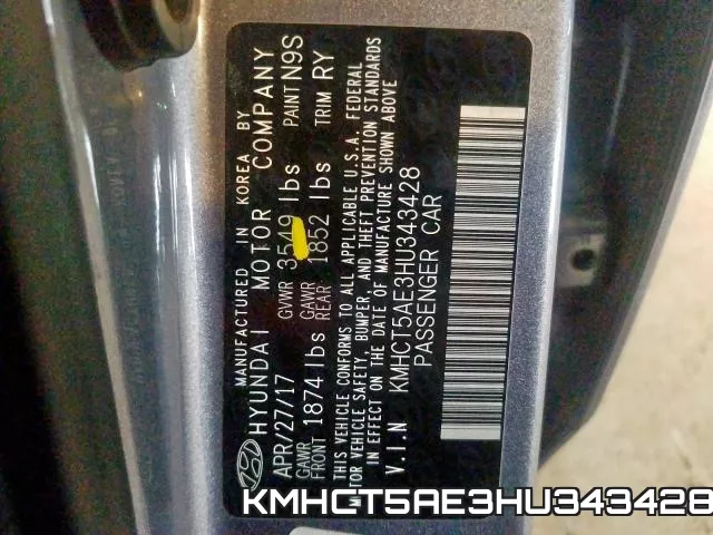 KMHCT5AE3HU343428 фото 2