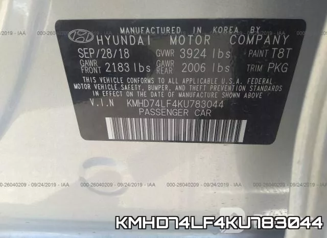 KMHD74LF4KU783044 фото 10