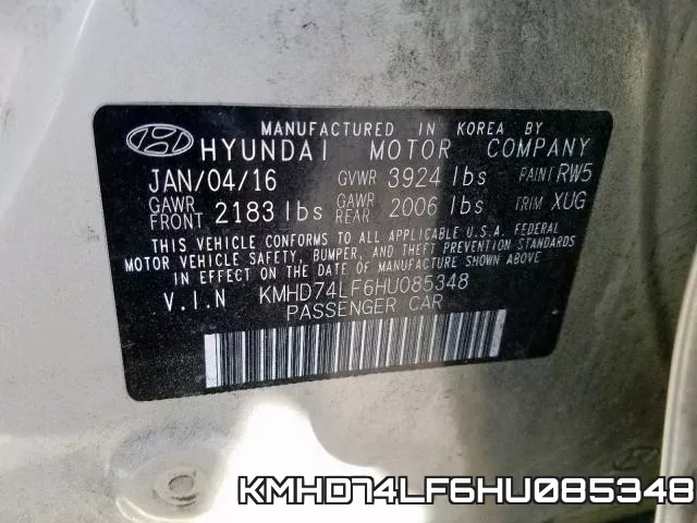 KMHD74LF6HU085348 фото 2