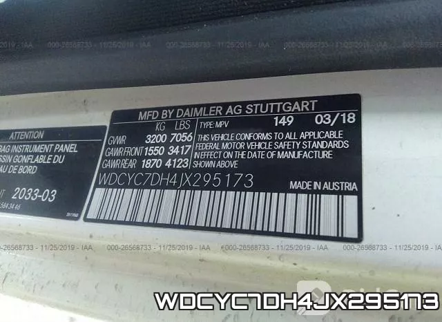 WDCYC7DH4JX295173 фото 10