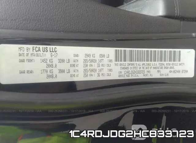 1C4RDJDG2HC833723 фото 10