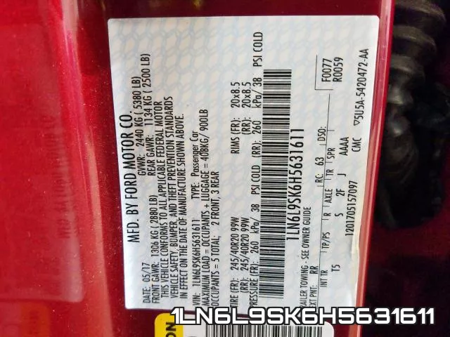 1LN6L9SK6H5631611 фото 2
