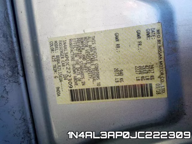 1N4AL3AP0JC222309 фото 2