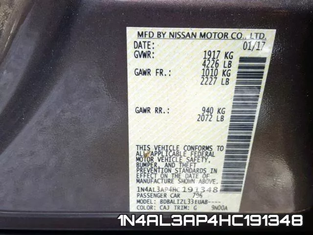 1N4AL3AP4HC191348 фото 2