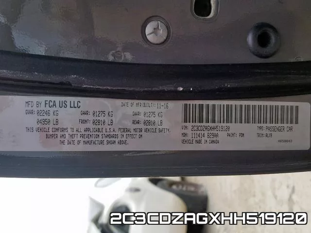2C3CDZAGXHH519120 фото 2