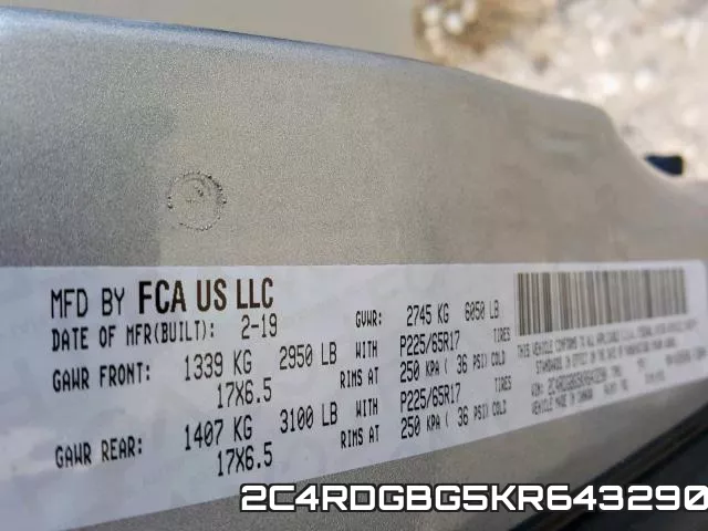 2C4RDGBG5KR643290 фото 2