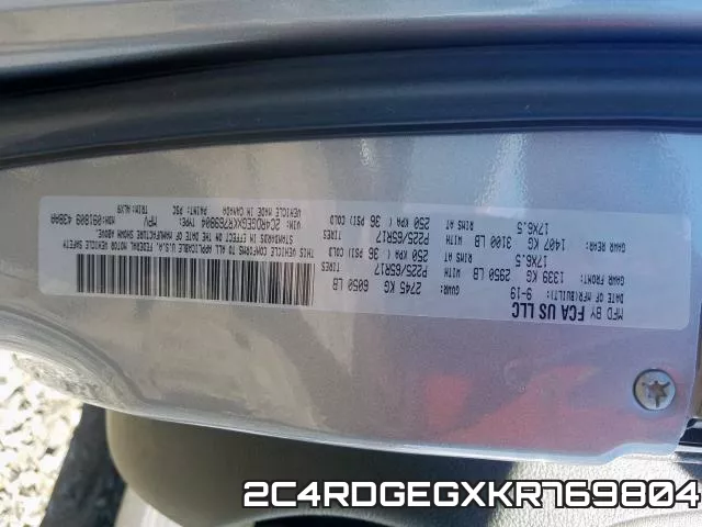 2C4RDGEGXKR769804 фото 2