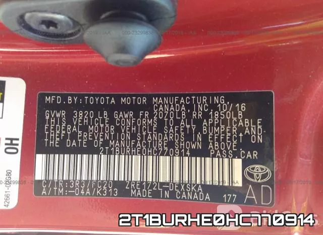 2T1BURHE0HC770914 фото 9