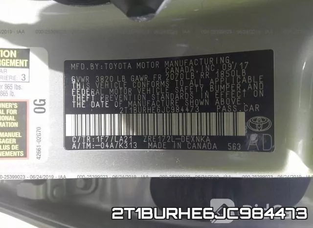 2T1BURHE6JC984473 фото 10