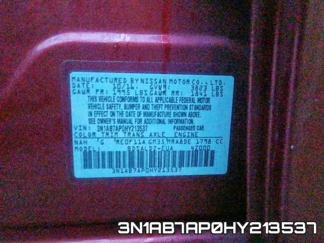 3N1AB7AP0HY213537 фото 2
