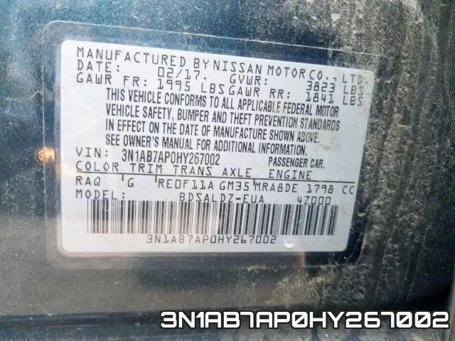 3N1AB7AP0HY267002 фото 2