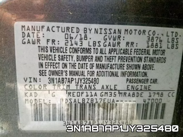 3N1AB7AP1JY325480 фото 2