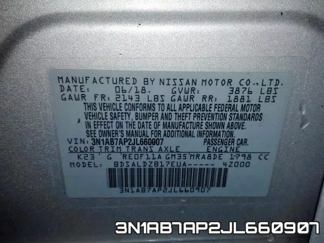 3N1AB7AP2JL660907 фото 2