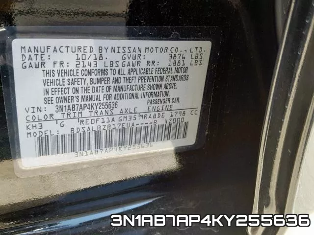 3N1AB7AP4KY255636 фото 2