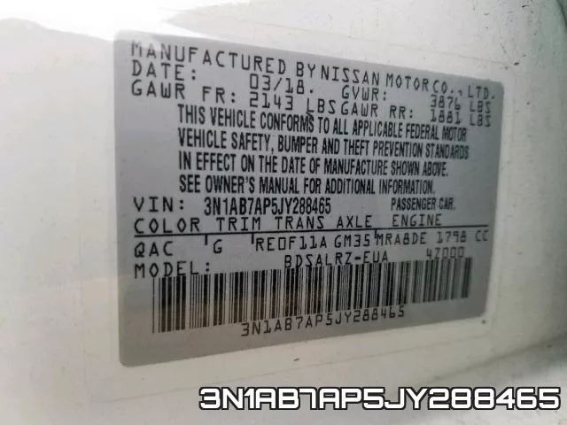 3N1AB7AP5JY288465 фото 2
