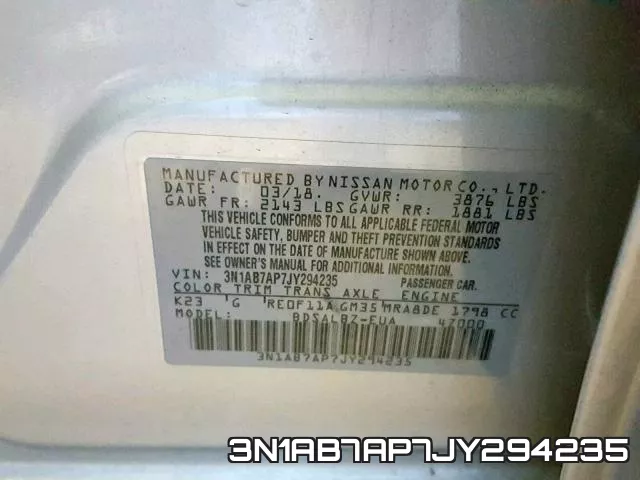 3N1AB7AP7JY294235 фото 2
