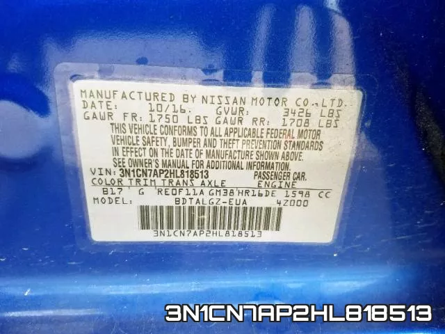 3N1CN7AP2HL818513 фото 2