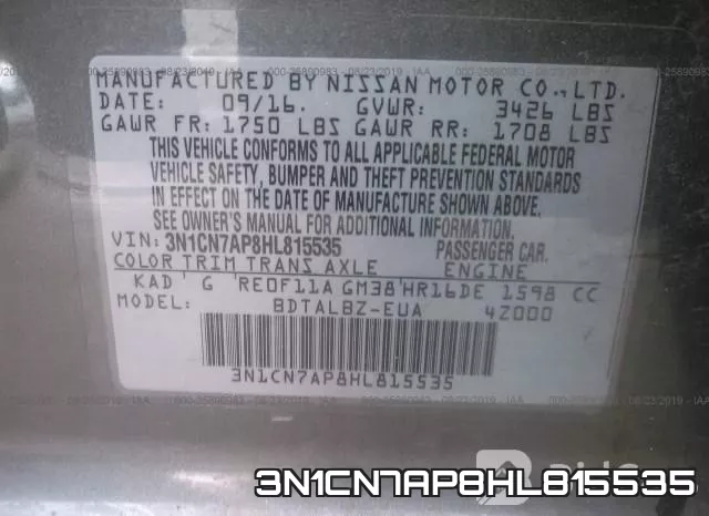 3N1CN7AP8HL815535 фото 10
