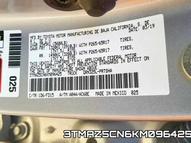 3TMAZ5CN6KM096425 фото 2