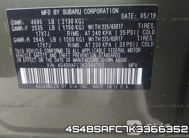 4S4BSAFC7K3366352 фото 10