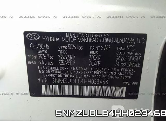 5NMZUDLB4HH023468 фото 10