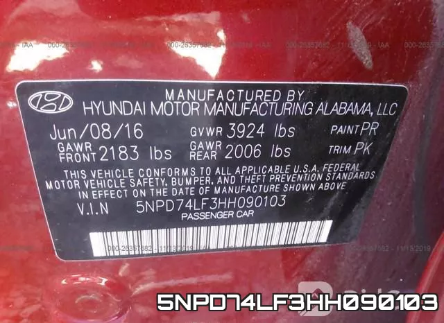 5NPD74LF3HH090103 фото 10