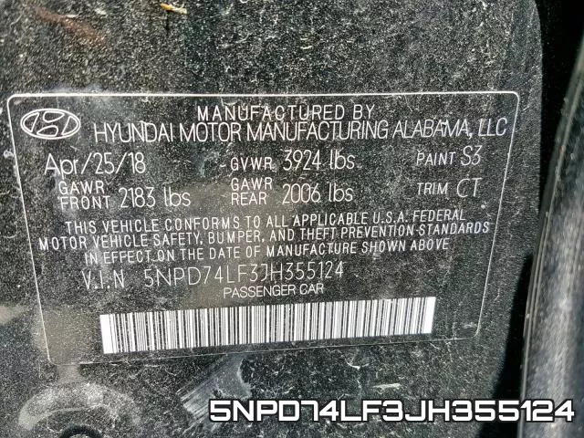 5NPD74LF3JH355124 фото 2