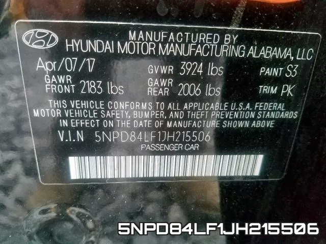 5NPD84LF1JH215506 фото 2