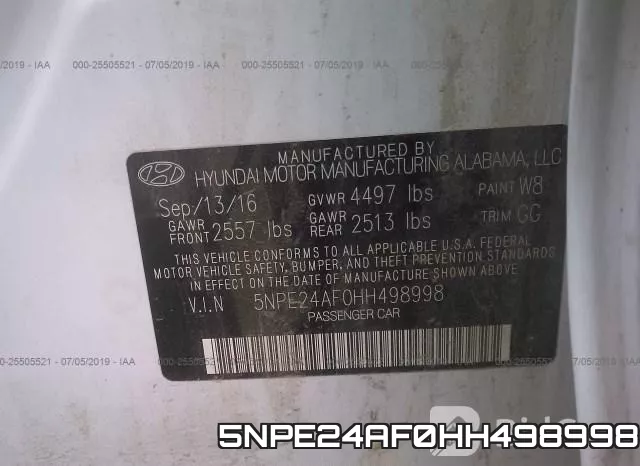 5NPE24AF0HH498998 фото 9