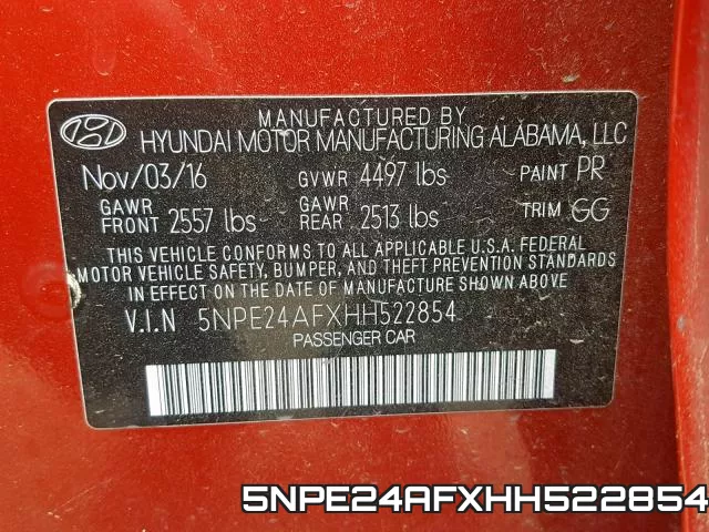 5NPE24AFXHH522854 фото 2
