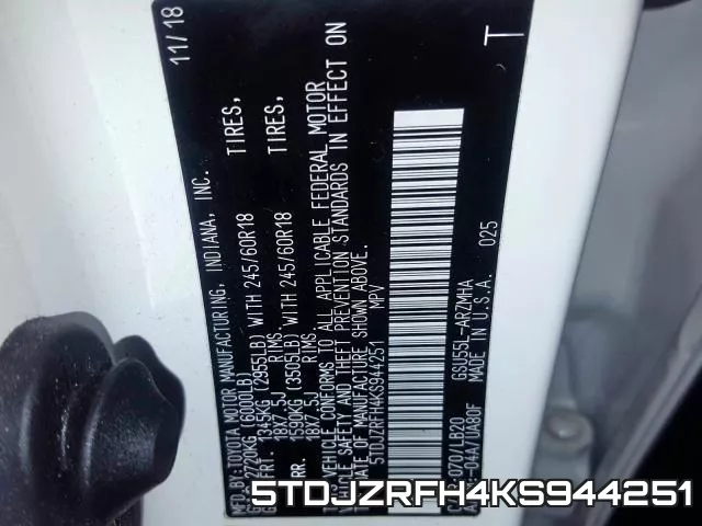 5TDJZRFH4KS944251 фото 2