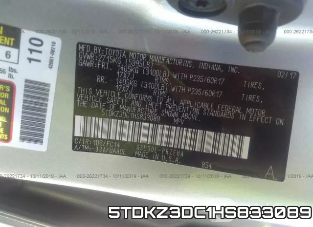 5TDKZ3DC1HS833089 фото 10
