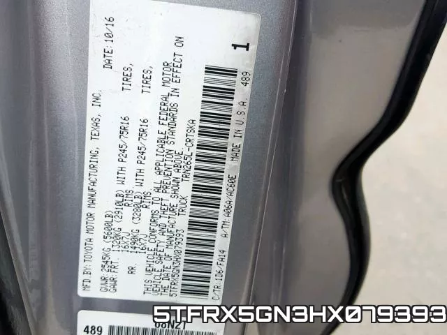 5TFRX5GN3HX079393 фото 2