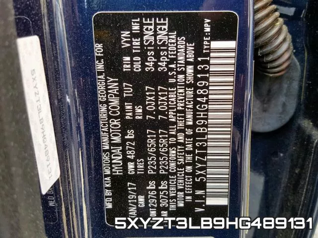 5XYZT3LB9HG489131 фото 2