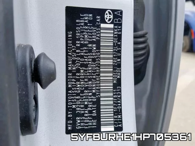 5YFBURHE1HP705361 фото 2