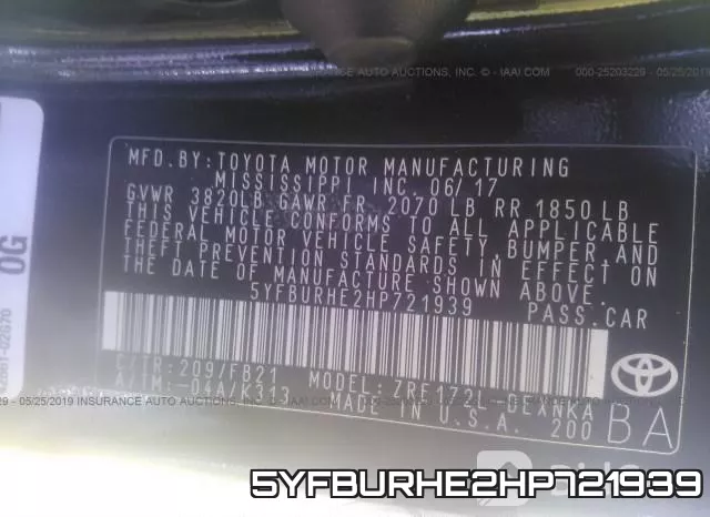 5YFBURHE2HP721939 фото 10