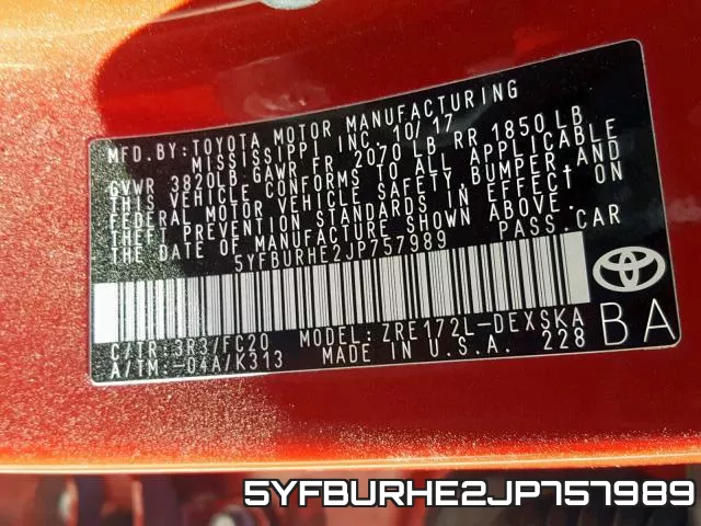 5YFBURHE2JP757989 фото 2