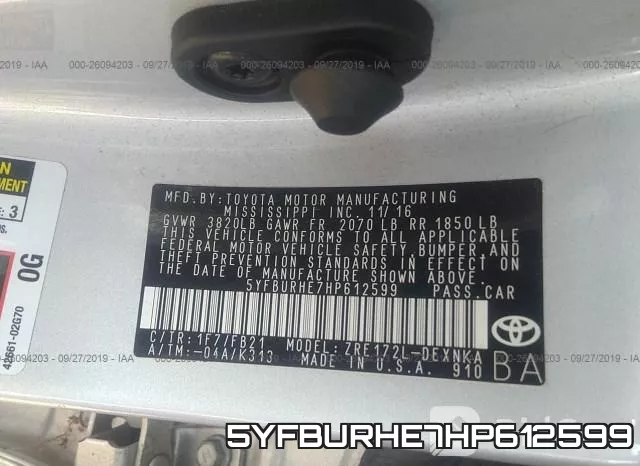 5YFBURHE7HP612599 фото 9