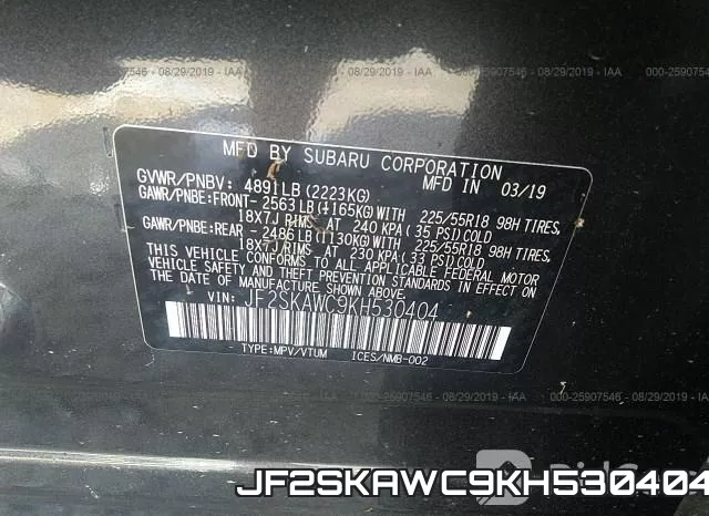 JF2SKAWC9KH530404 фото 10