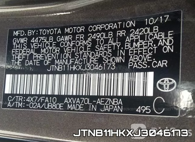 JTNB11HKXJ3046173 фото 9