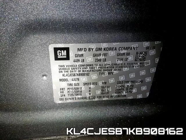KL4CJESB7KB908162 фото 2